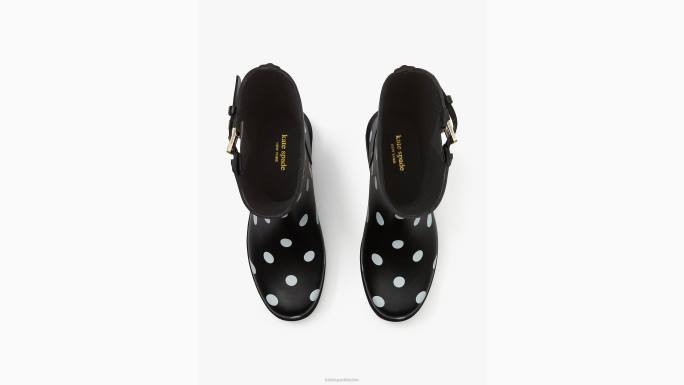 žene Kate Spade crno/krem carina čizme za kišu obuća 04HN553