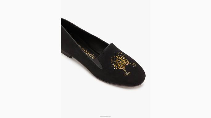 žene Kate Spade crno salonske gazirane natikače obuća 04HN626