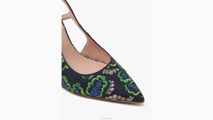 žene Kate Spade blejzer plavi/piknik cvjetni Valerie slingback pumpe obuća 04HN574
