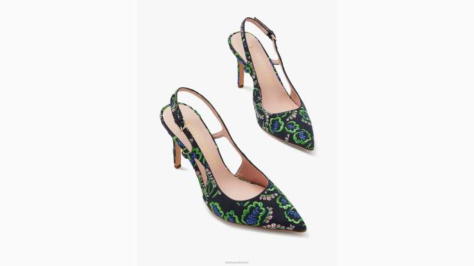 žene Kate Spade blejzer plavi/piknik cvjetni Valerie slingback pumpe obuća 04HN574
