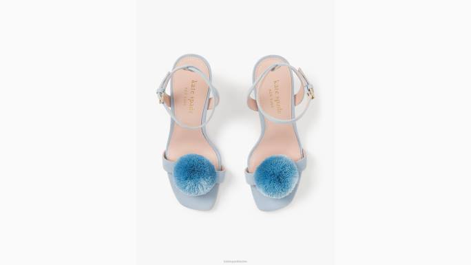 žene Kate Spade celeste plava amour pom sandale obuća 04HN546