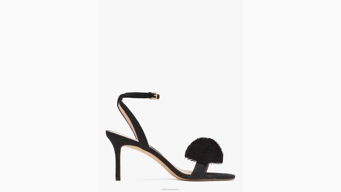 žene Kate Spade crno amour pom sandale obuća 04HN547