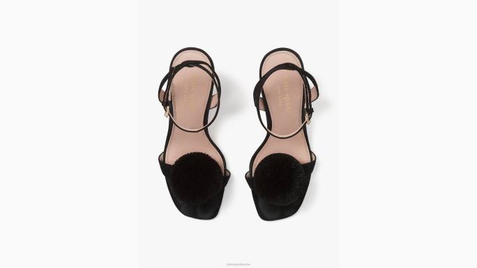 žene Kate Spade crno amour pom sandale obuća 04HN547