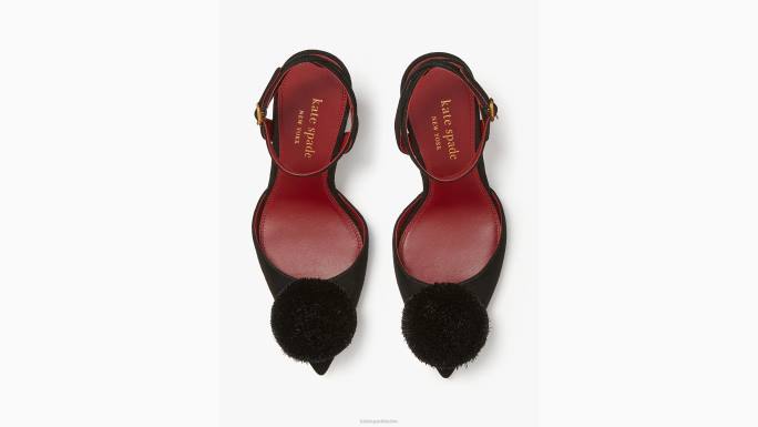 žene Kate Spade crno amour pom pumpice obuća 04HN615