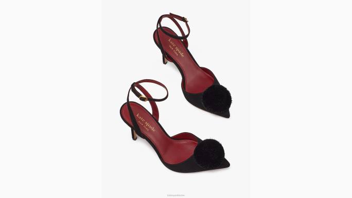žene Kate Spade crno amour pom pumpice obuća 04HN615