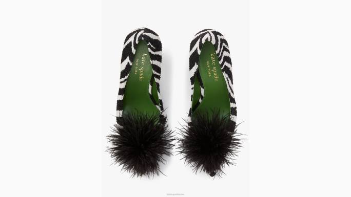 žene Kate Spade zebra blk/krem marabu pumpe obuća 04HN617