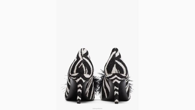 žene Kate Spade zebra blk/krem marabu pumpe obuća 04HN617