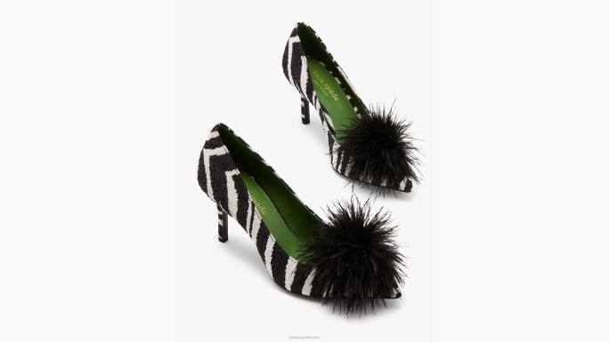 žene Kate Spade zebra blk/krem marabu pumpe obuća 04HN617