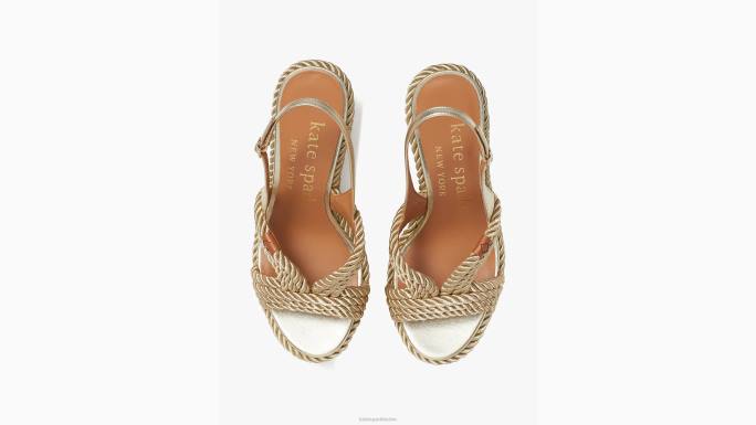 žene Kate Spade blijedo zlato tahiti klinovi za espadrile obuća 04HN489