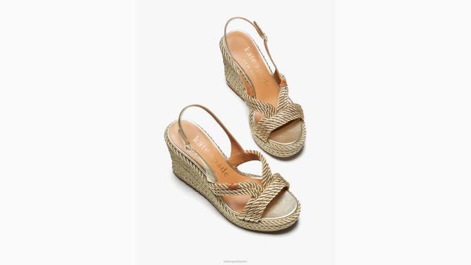 žene Kate Spade blijedo zlato tahiti klinovi za espadrile obuća 04HN489