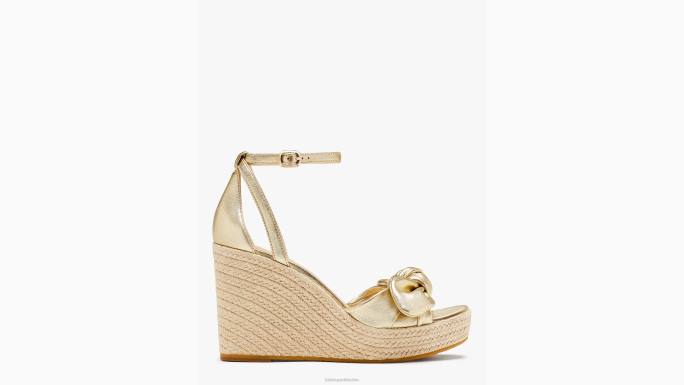žene Kate Spade blijedo zlato tianna espadrile klinovi obuća 04HN586