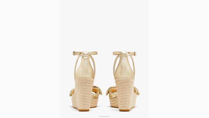 žene Kate Spade blijedo zlato tianna espadrile klinovi obuća 04HN586