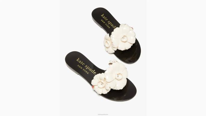žene Kate Spade crna/francuska krema jaylee klizne sandale obuća 04HN507
