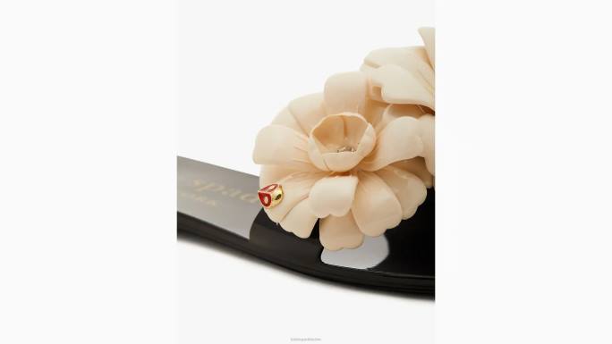 žene Kate Spade crna/francuska krema jaylee klizne sandale obuća 04HN507