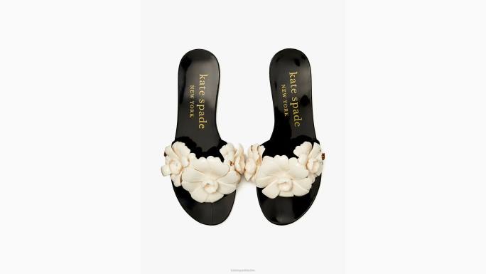 žene Kate Spade crna/francuska krema jaylee klizne sandale obuća 04HN507