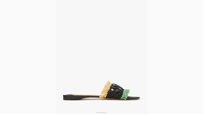 žene Kate Spade crna/prirodna/menta bora bora klizne sandale obuća 04HN578