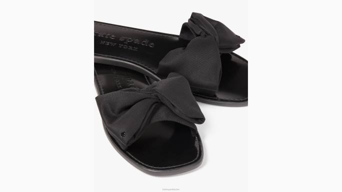 žene Kate Spade crno bikini sandale s mašnom obuća 04HN522