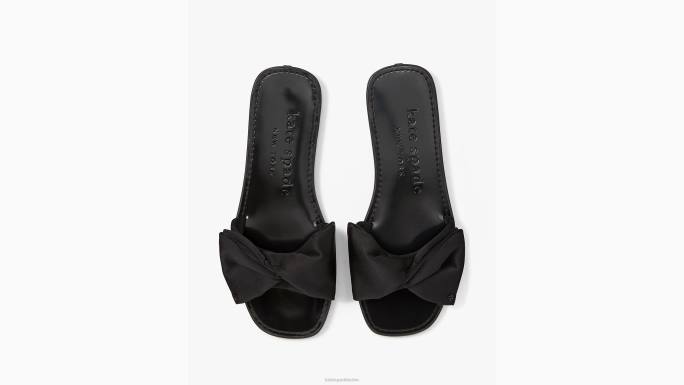 žene Kate Spade crno bikini sandale s mašnom obuća 04HN522