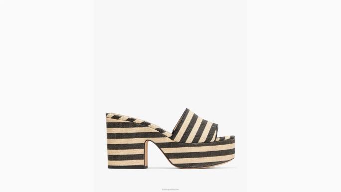 žene Kate Spade crno/pješčana plaža ibiza sandale od rafije obuća 04HN524