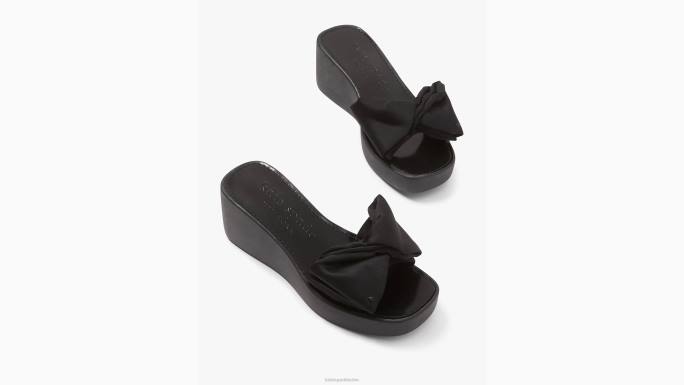 žene Kate Spade crno platforme za bikini obuća 04HN514