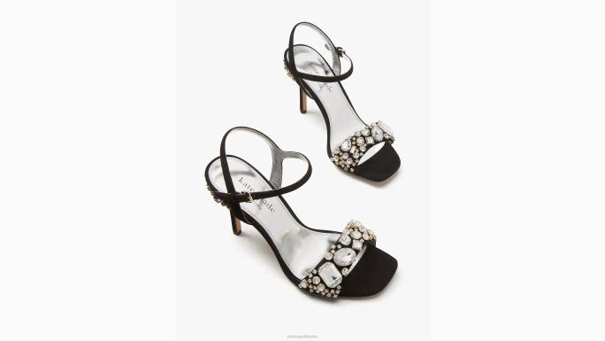žene Kate Spade crno sandale s blagom obuća 04HN582