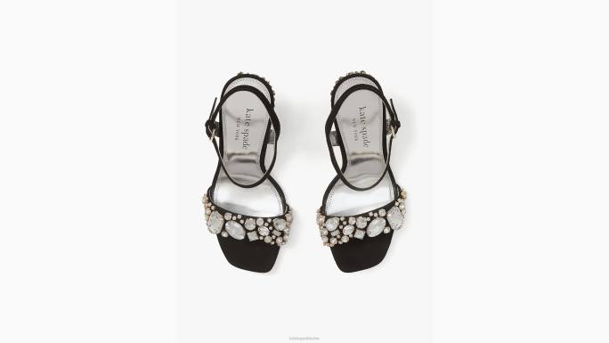 žene Kate Spade crno sandale s blagom obuća 04HN582