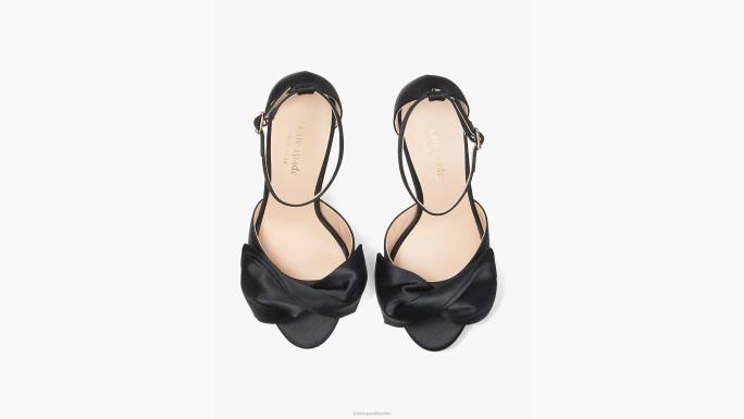 žene Kate Spade crno sandale s mašnom za mladenke obuća 04HN509