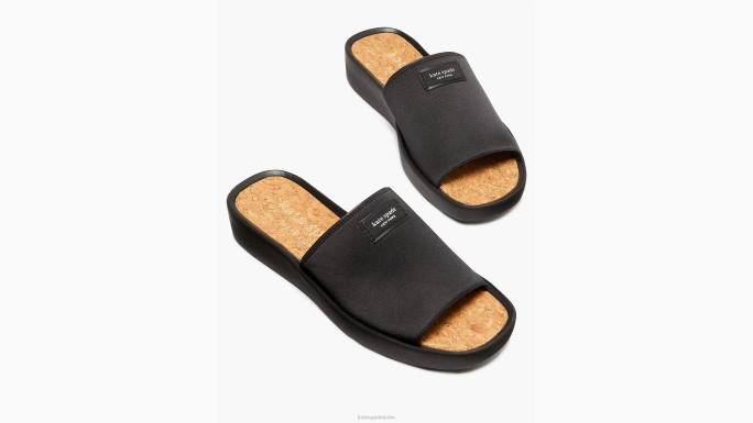 žene Kate Spade crno spree klizne sandale obuća 04HN519