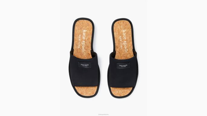 žene Kate Spade crno spree klizne sandale obuća 04HN519