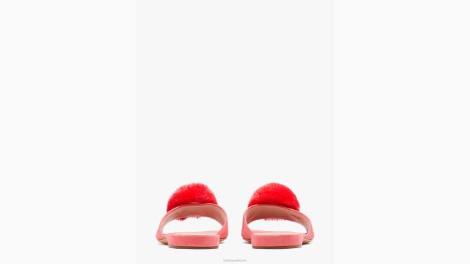 žene Kate Spade ružičasti papar u zrnu amour pom slajd obuća 04HN566