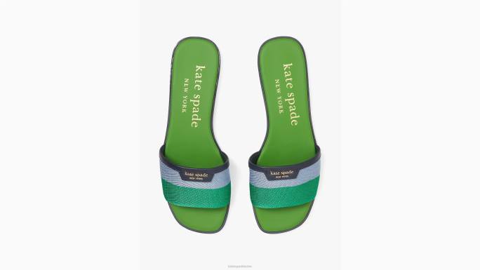 žene Kate Spade zeleno plavo bljeskalice sandale obuća 04HN497