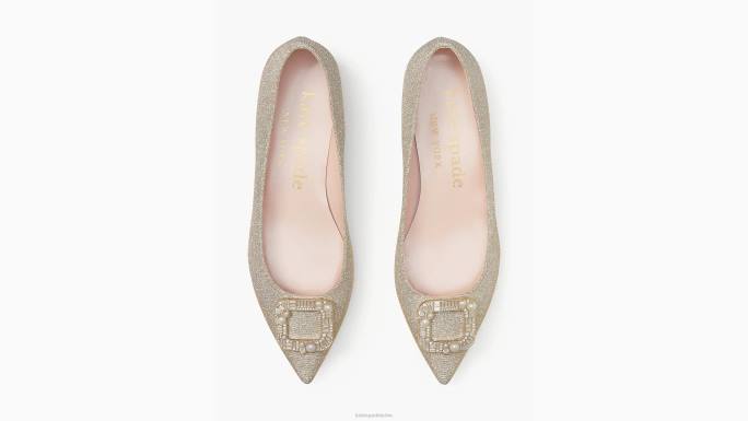 žene Kate Spade šampanjac zakopčati stanove obuća 04HN595