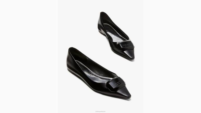 žene Kate Spade crno bižu ravne obuća 04HN603