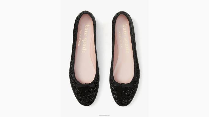 žene Kate Spade crno djetelina popločati stanove obuća 04HN601
