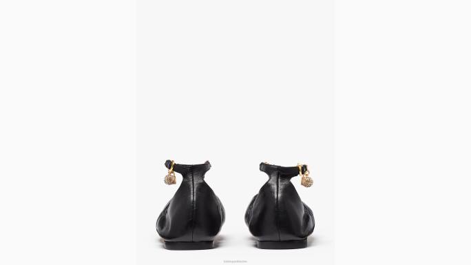 žene Kate Spade crno drobiti stanove obuća 04HN641