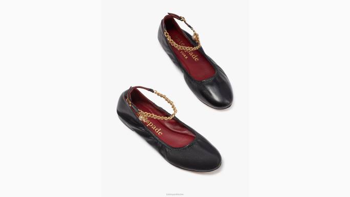žene Kate Spade crno drobiti stanove obuća 04HN641