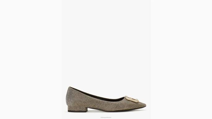žene Kate Spade crno zlato srebro zakopčati stanove obuća 04HN596