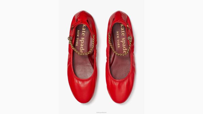 žene Kate Spade divlji cvijet crveni drobiti stanove obuća 04HN620