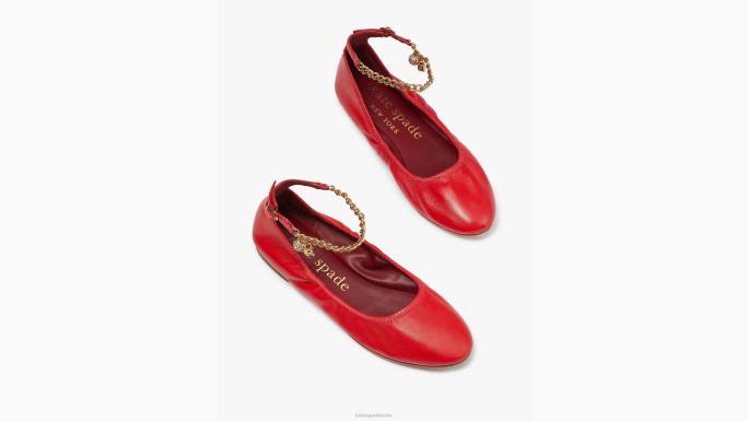 žene Kate Spade divlji cvijet crveni drobiti stanove obuća 04HN620