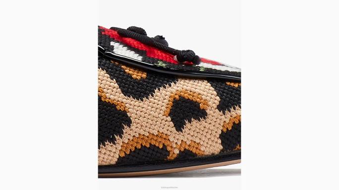 žene Kate Spade ljupki leopard devi izšivene mokasinke obuća 04HN659