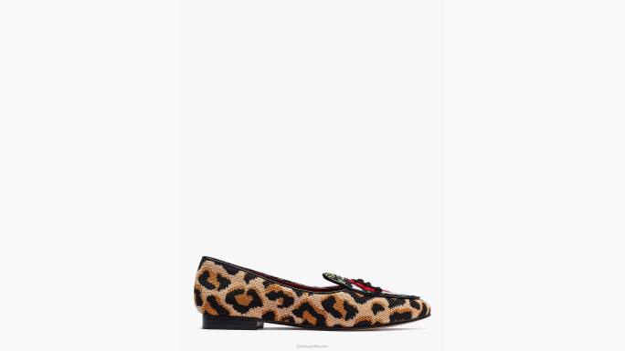 žene Kate Spade ljupki leopard devi izšivene mokasinke obuća 04HN659