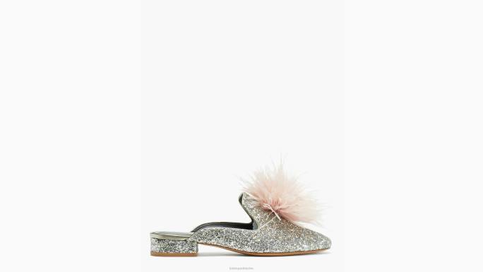 žene Kate Spade zlatno srebro marabu mazge obuća 04HN630