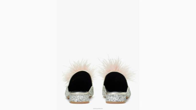 žene Kate Spade zlatno srebro marabu mazge obuća 04HN630