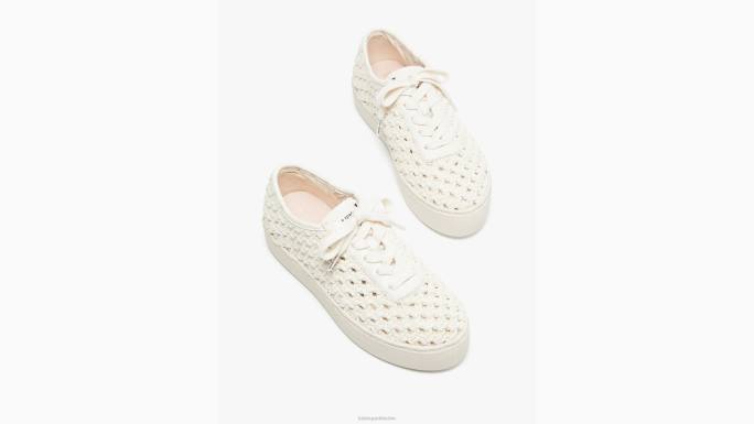 žene Kate Spade krema poslužite heklane tenisice obuća 04HN488