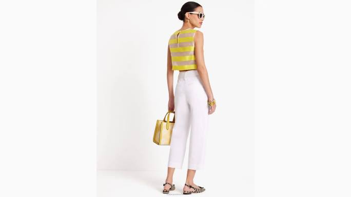 žene Kate Spade svježe bijelo hlače od poplina na vezanje odjeća 04HN726