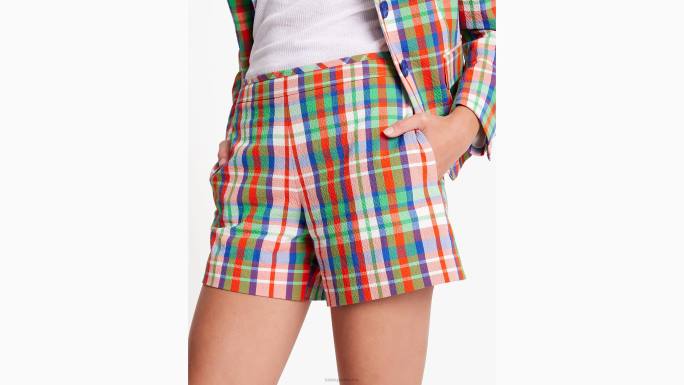 žene Kate Spade multi obalne karirane seersucker kratke hlače odjeća 04HN712
