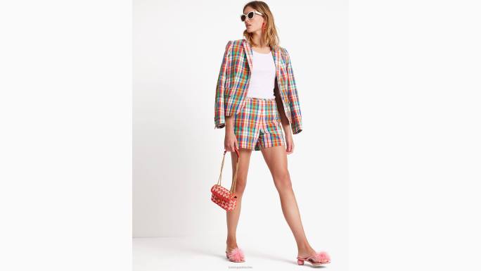žene Kate Spade multi obalne karirane seersucker kratke hlače odjeća 04HN712