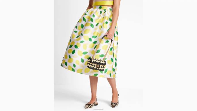 žene Kate Spade krema lemon toss mikado midi suknja odjeća 04HN727