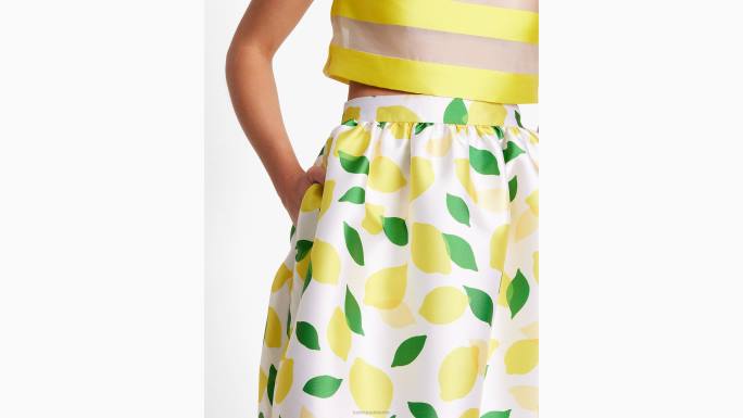 žene Kate Spade krema lemon toss mikado midi suknja odjeća 04HN727