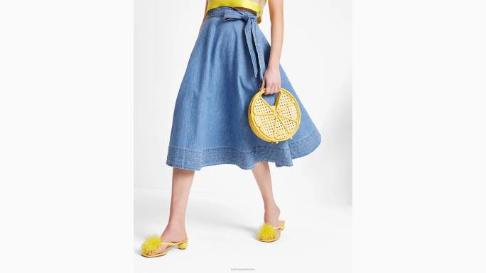 žene Kate Spade ljetni povjetarac plavi chambray midi suknja odjeća 04HN724